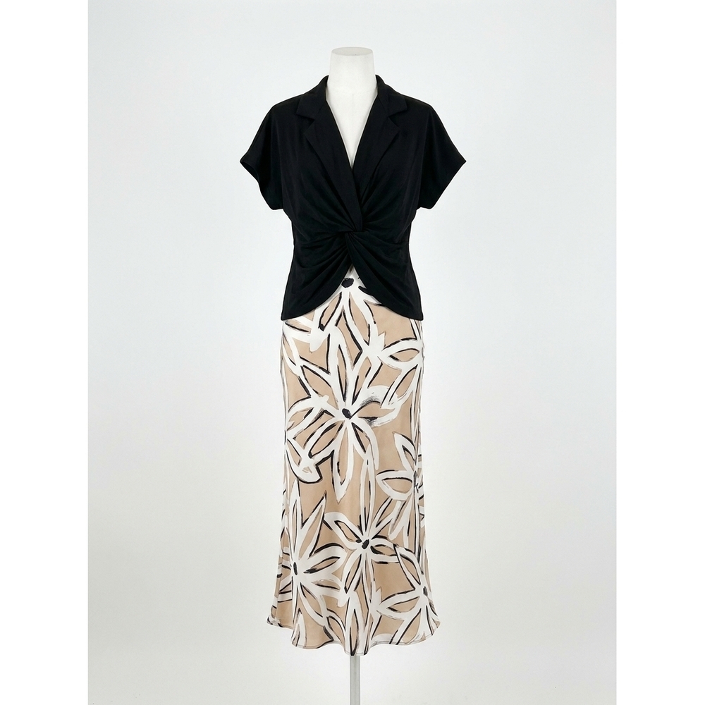 NEW FIFTEEN TWENTY lilian twist-front top in black